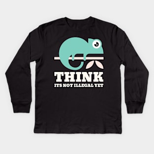 Think its not illegal yet chameleon Kids Long Sleeve T-Shirt